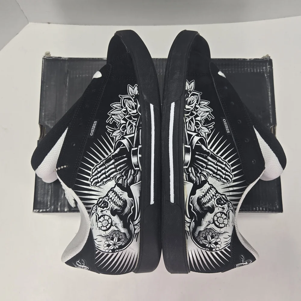 Osiris Serve x Maxx242 Prayers Black and White Graphic Sneakers Men's Size 8.5